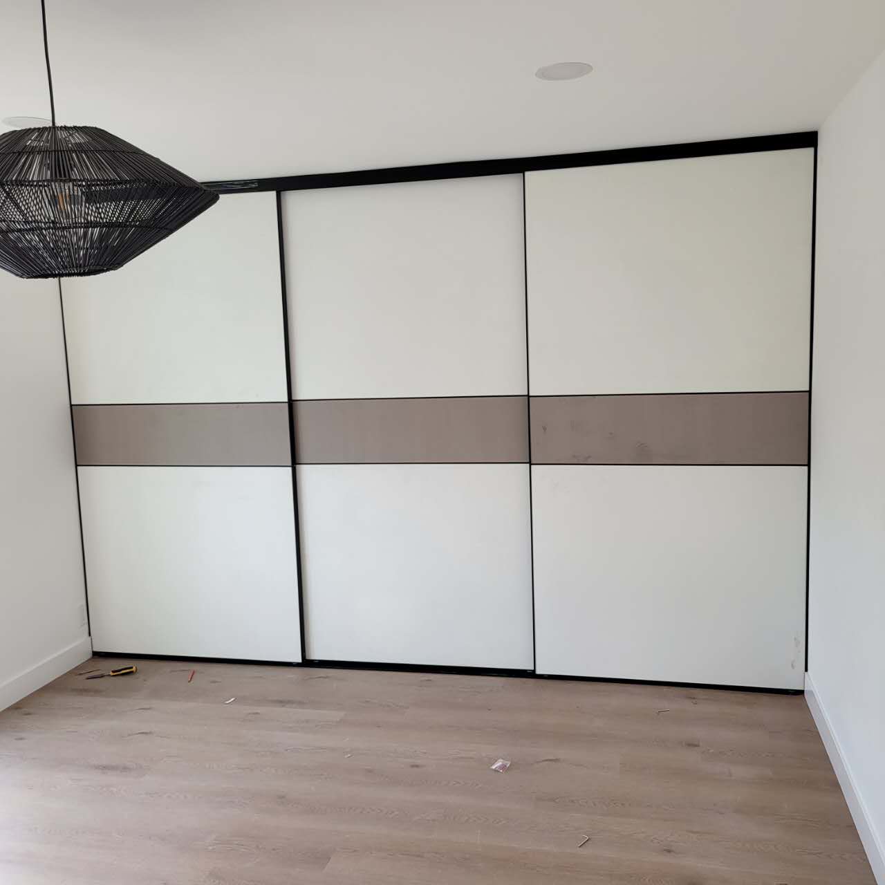SHIFT | Tri-Grid Board Paneled Sliding Closet Doors
